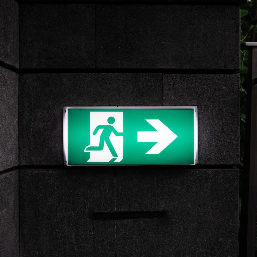 Illuminated fire exit sign